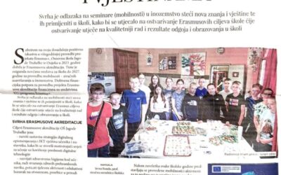Članak “ Uspješna potraga za novim znanjima i vještinama”   objavljen u Školskim novinama, br.41-42, 17.prosinac 2024., str 16 i 17.