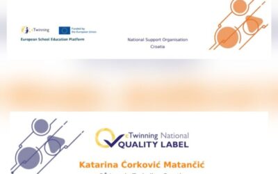 eTwinning projekti Empowered Citizens: Digital Responsibility and Sustainability i Innovative Minds: Artificial Intelligence in Action osvojili su Nacionalnu oznaku kvalitete